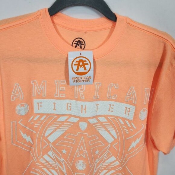 American Fighter Wardell T-Shirt in Neon Light Orange - Size Medium - Picture 8 of 10